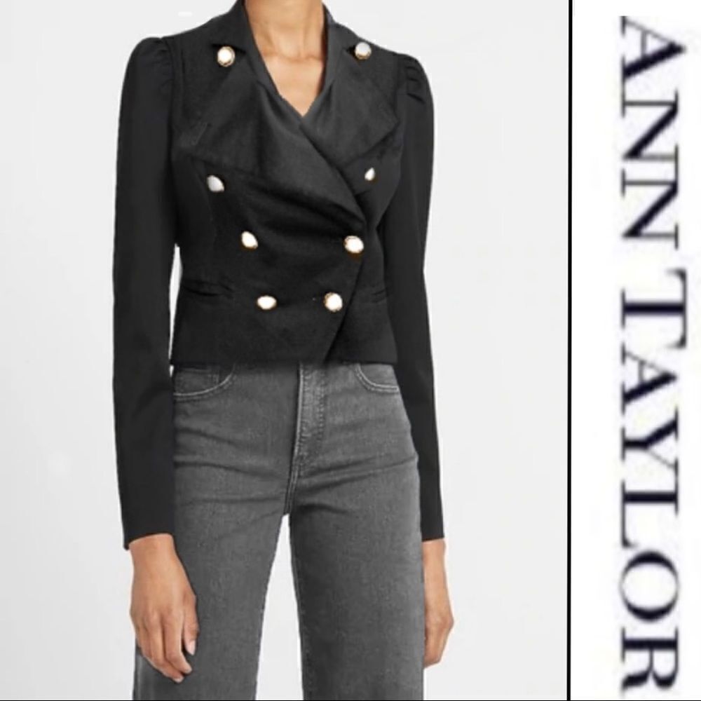 Ann Taylor Double Breasted Military Jacket